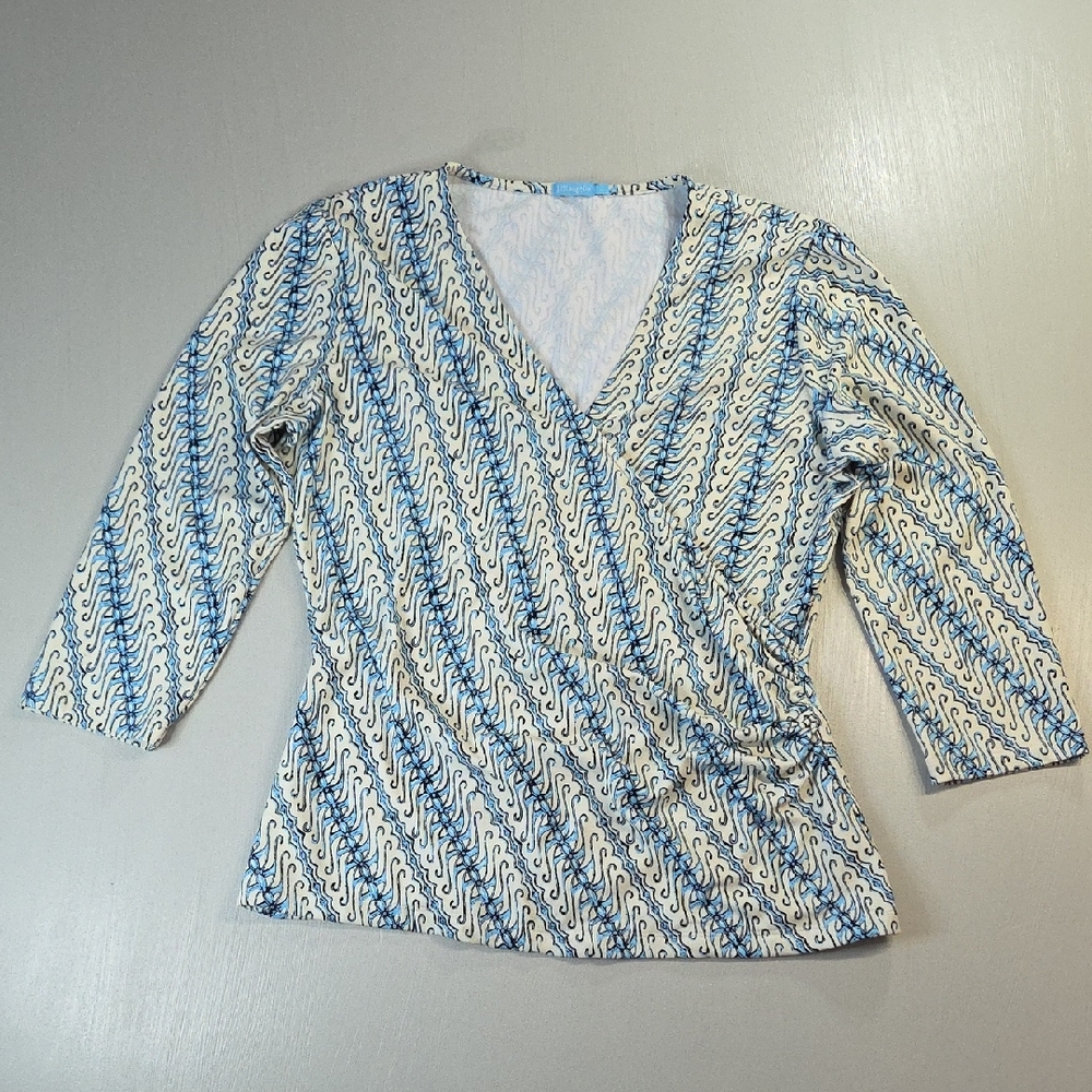 J. McLaughlin Catalina Cloth Faux Wrap Blouse